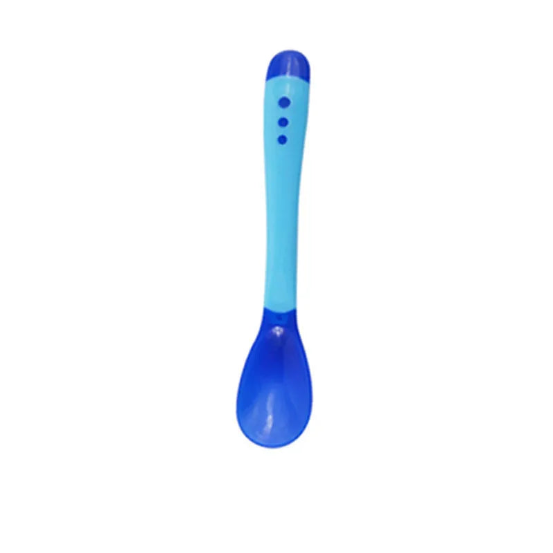 Baby Silicon Spoon Baby Safety Temperature Sensing Kids Children Flatware Feeding Spoons and Fork