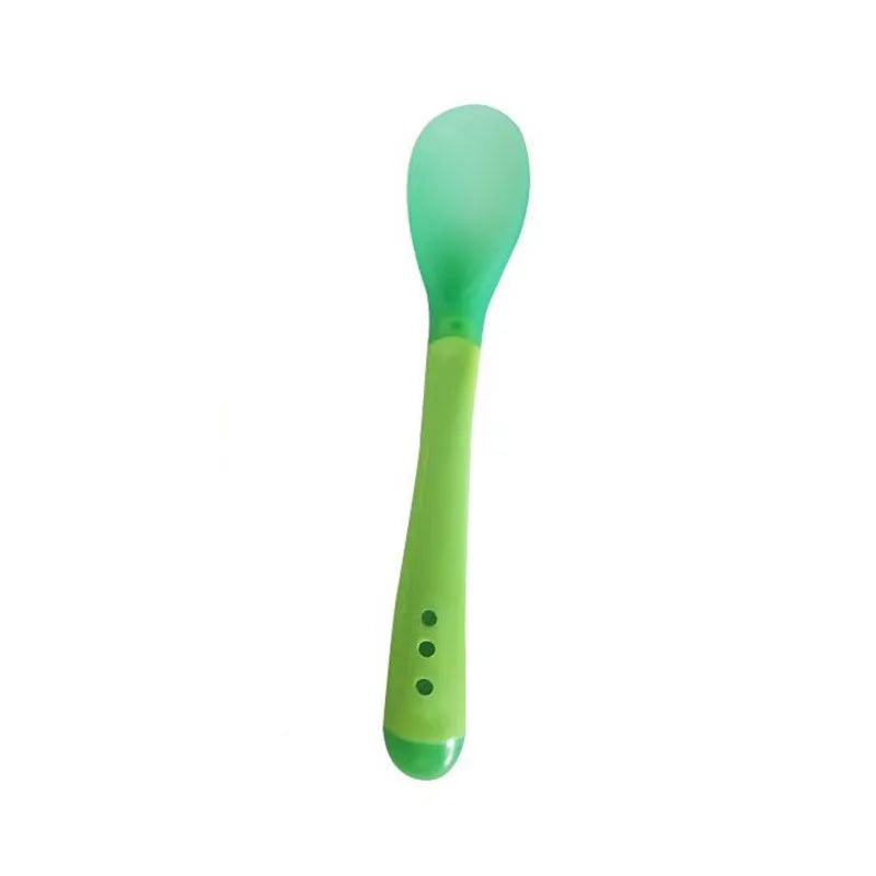 Baby Silicon Spoon Baby Safety Temperature Sensing Kids Children Flatware Feeding Spoons and Fork