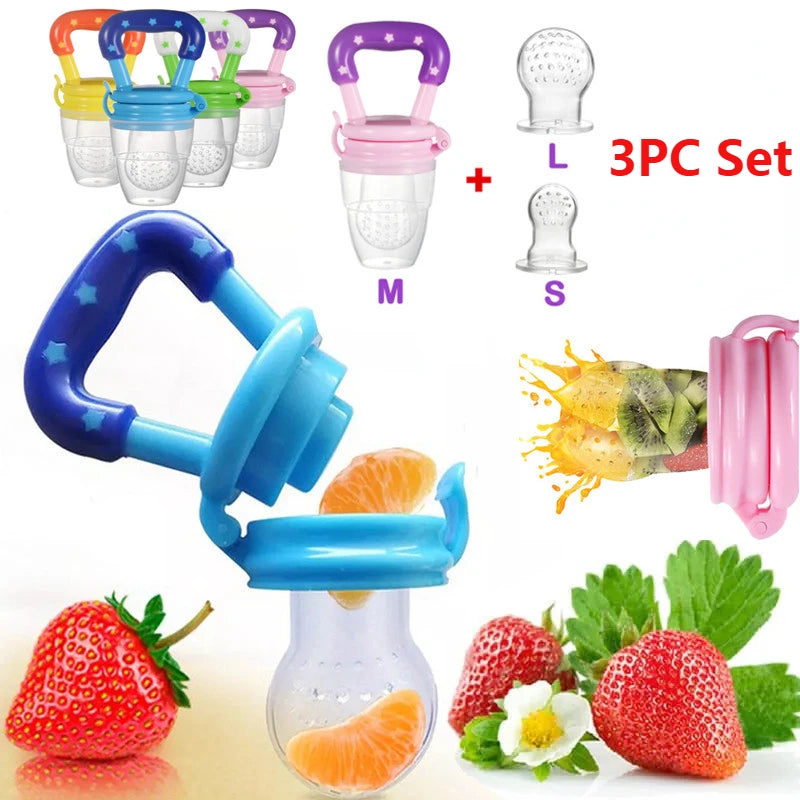 3 In 1 Baby Nipple Fresh Food Fruit Milk Feeding Bottles Nibbler Learn Feeding Drinking Water Straw Handle Teething Pacifier