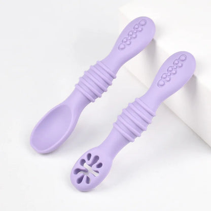 Baby Silicone Grinding Training Spoon Feeding Complementary Food Rice Paste Double Headed Soft Spoon Sticky Licking Rod BPA Free