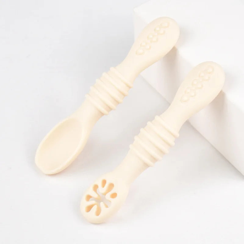 Baby Silicone Grinding Training Spoon Feeding Complementary Food Rice Paste Double Headed Soft Spoon Sticky Licking Rod BPA Free