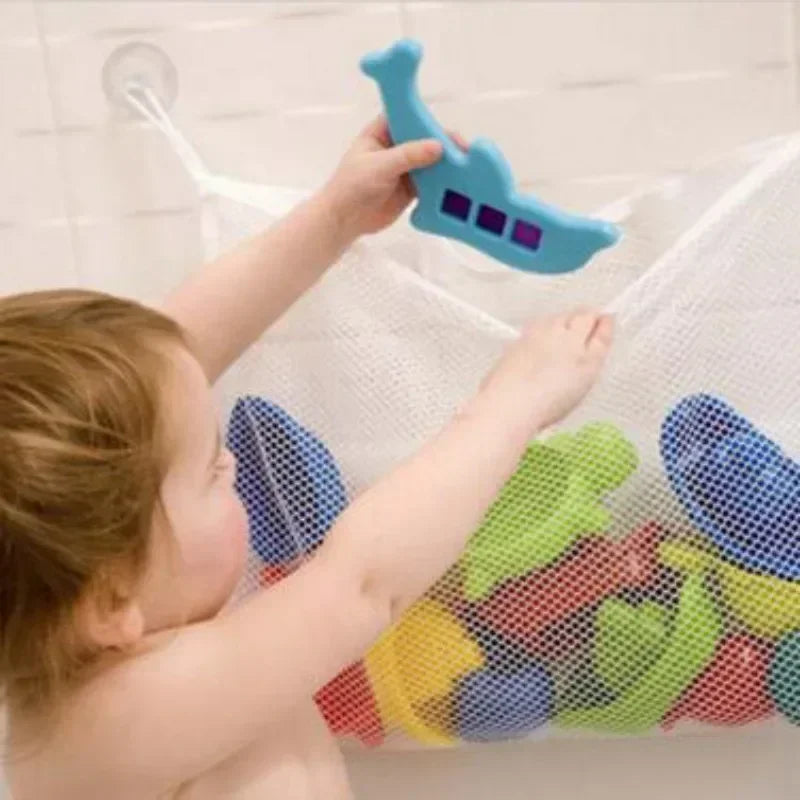 Baby Bathroom Mesh Bath Bag Kids Cartoon Basket Net Children&