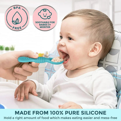 Baby Silicone Grinding Training Spoon Feeding Complementary Food Rice Paste Double Headed Soft Spoon Sticky Licking Rod BPA Free