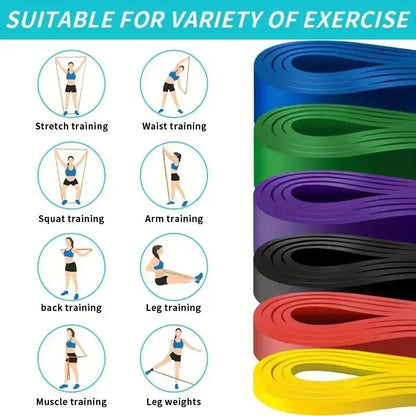 1/5Pcs Tpe Elastic Band Resistance Strength Training Sports Fitness Latex Pull-Up Ension Thick Circle Yoga Multi-Functional Hip