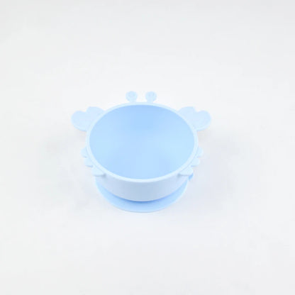 Children Dining Plate Cartoon Crab Suction Cup Anti Slip Food Grade Silicone Baby Self Feeding Training Complementary Food Bowl