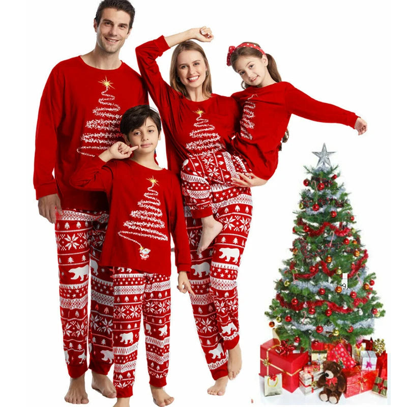 Family Christmas Pajamas 2024 Mother Father Kids Matching Clothes Look Outfit Mommy And Me New Year&